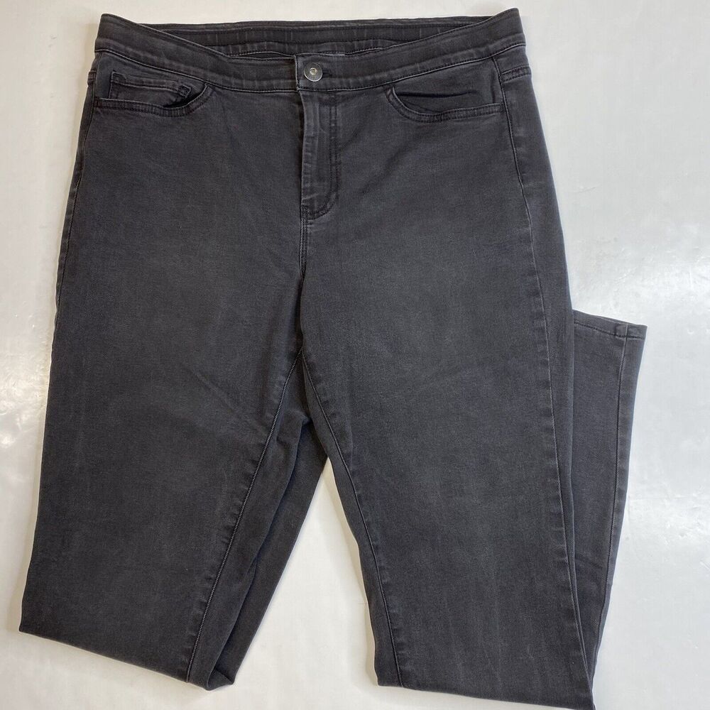 J Jill Jeans 5 Pocket Leggings 12 Womens Faded Black Stretch Denim Casual